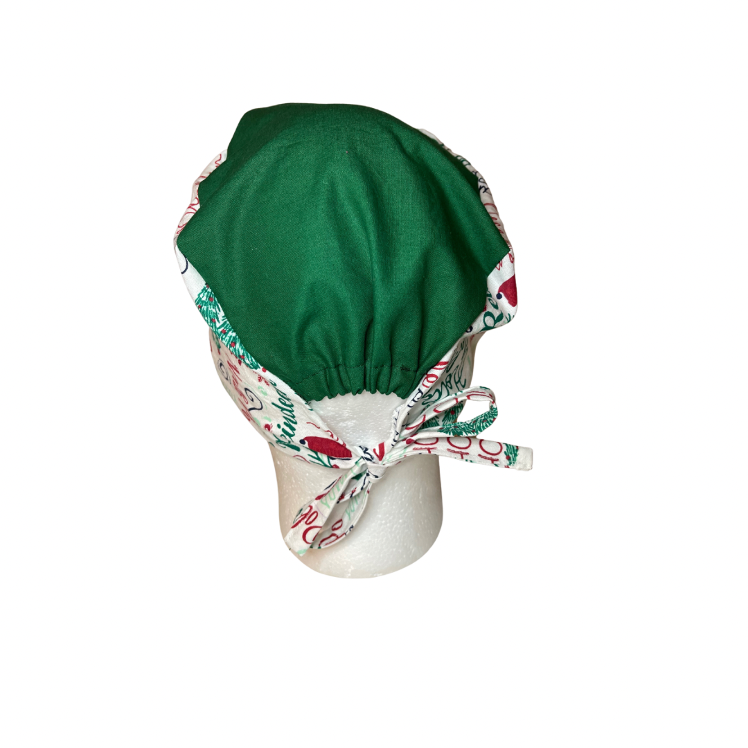Mens Christmas scrub cap, holiday surgical scrub hats