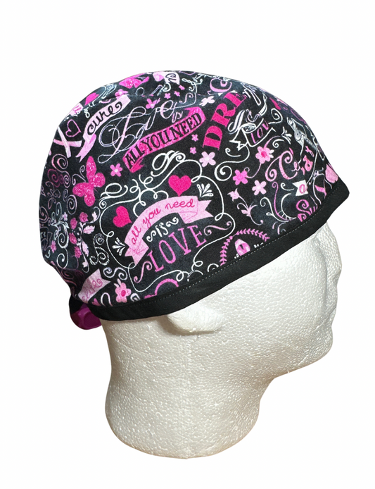 pink ribbon fitted cap