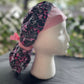 Breast Cancer scrub cap, ponytail scrub hat, pink ribbon, Women's scrub caps