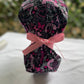 Breast Cancer scrub cap, ponytail scrub hat, pink ribbon, Women's scrub caps