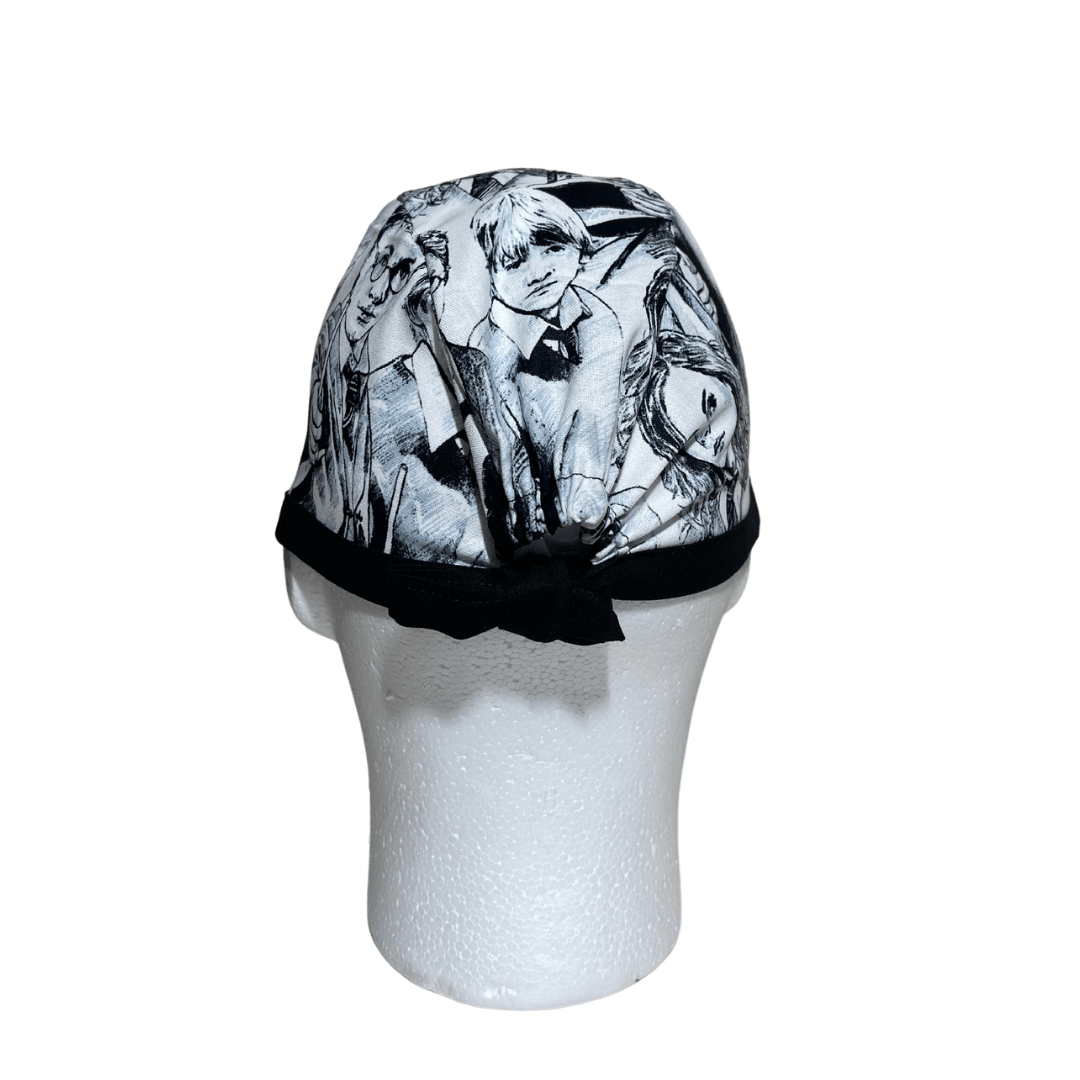 Men's Carolina Hurricanes Surgical Scrub Hat, Semi-Lined Fold-Up Cuffed  (shown) or No Cuff, Handmade - Crazy Caps Scrub Hats